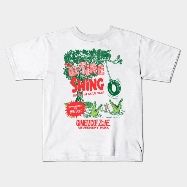 The ol’ tire swing - front/back Kids T-Shirt by GiMETZCO!